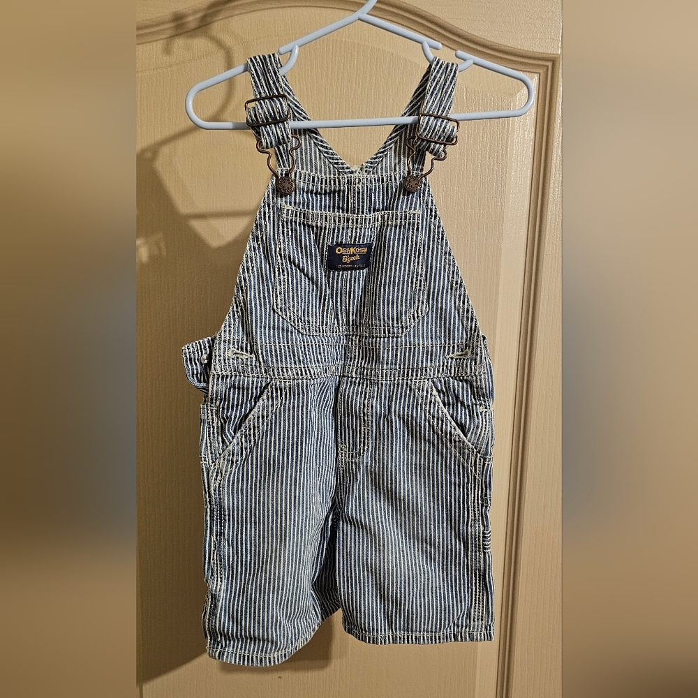 OshKosh B'gosh Blue & White Striped Cotton Overalls